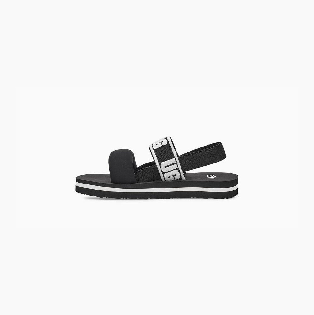 UGG Zuma Slingback Sandaler Barn Svarta | 9BWV6CXN