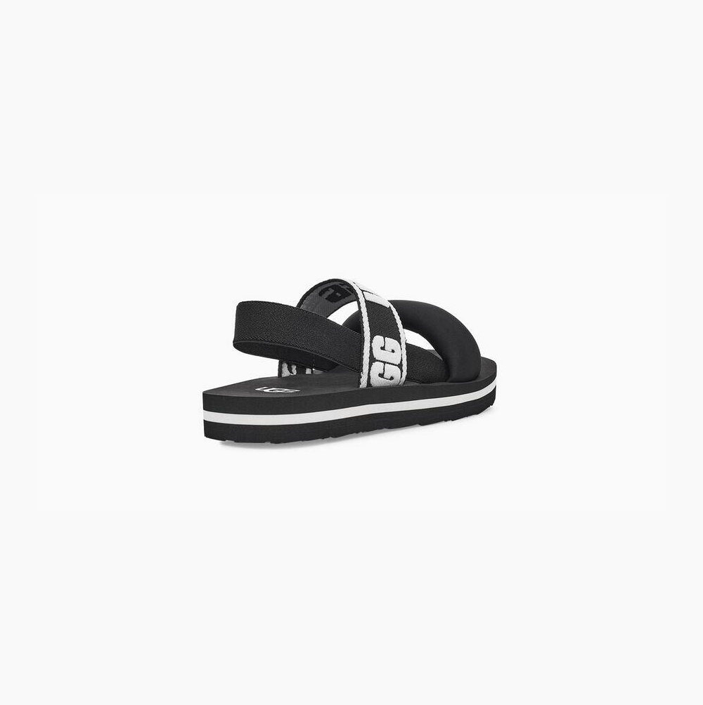 UGG Zuma Slingback Sandaler Barn Svarta | 9BWV6CXN