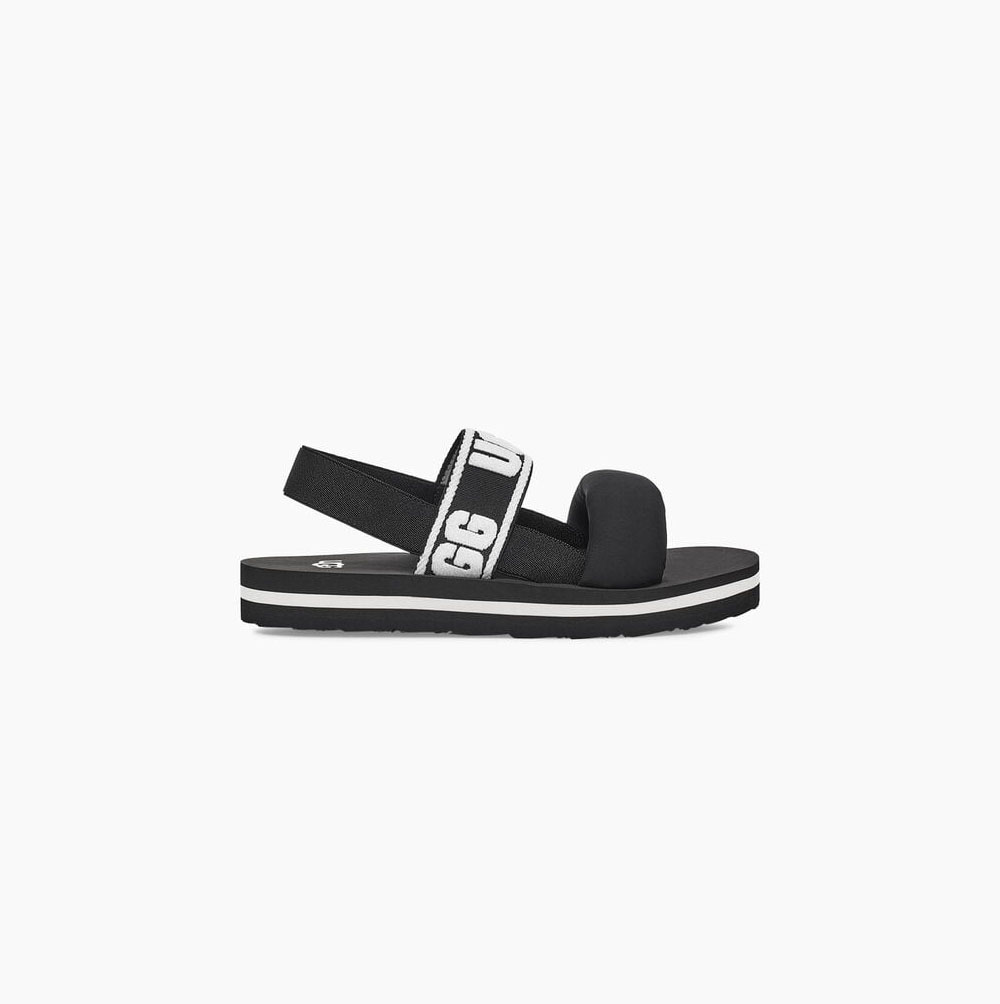 UGG Zuma Slingback Sandaler Barn Svarta | 9BWV6CXN