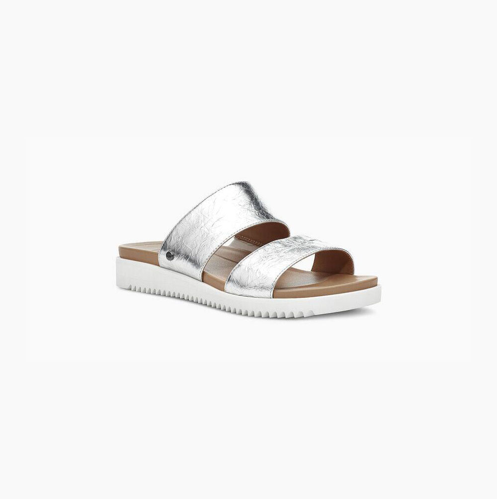 UGG Zyle Metallic Badtofflor Badtofflor Dam Silver | A6XE8GXS
